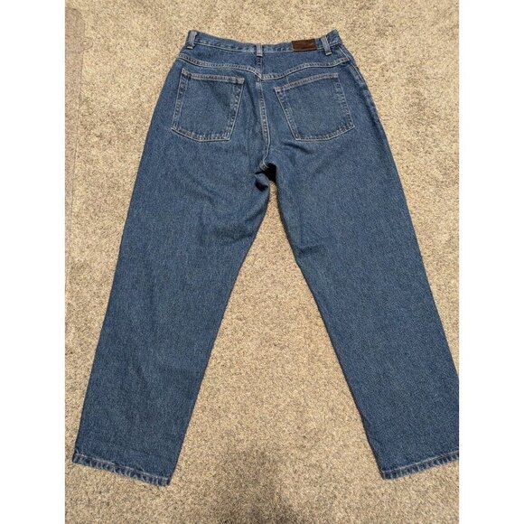LL Bean High Waist Relaxed Fit Medium Wash Jeans Size 12P Petite 100% Cotton - Picture 2 of 4